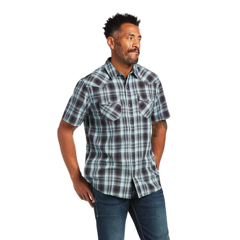 Ariat Hemden Herren - Henrick Retro Fit Schwarz/Grau ( RDQIT-4256 )